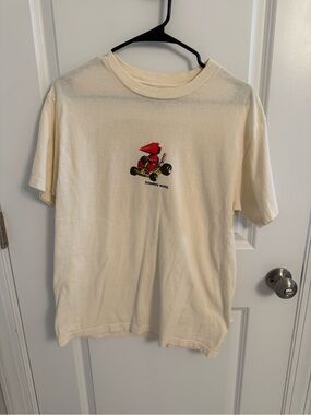 Cream Graphic Short Sleeve Tee with Red Kart Motif